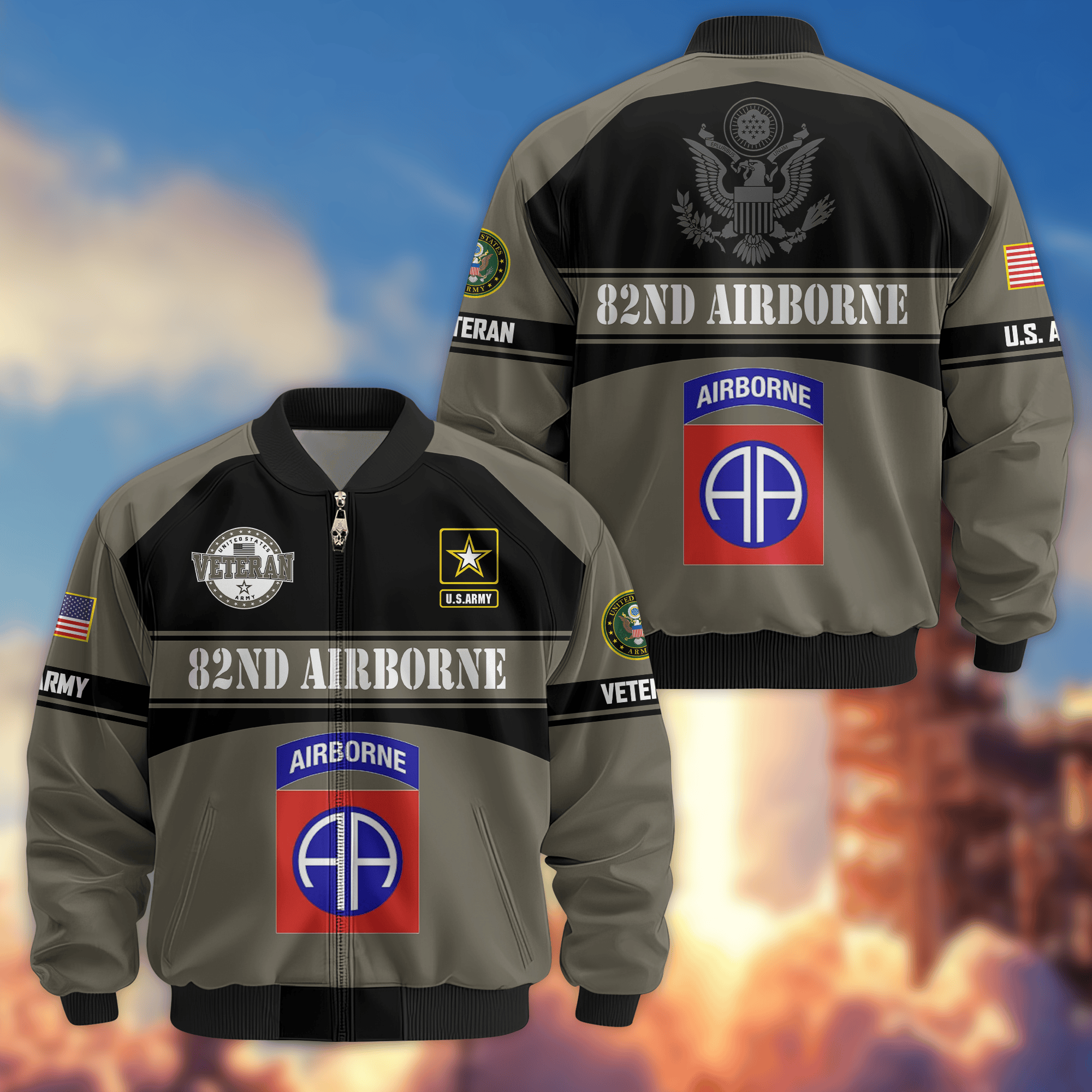 Premium 82nd Airborne Bomber Jacket VPVC800184, Gifts For Army Veteran, Gifts For Father’s Day, Veterans Day