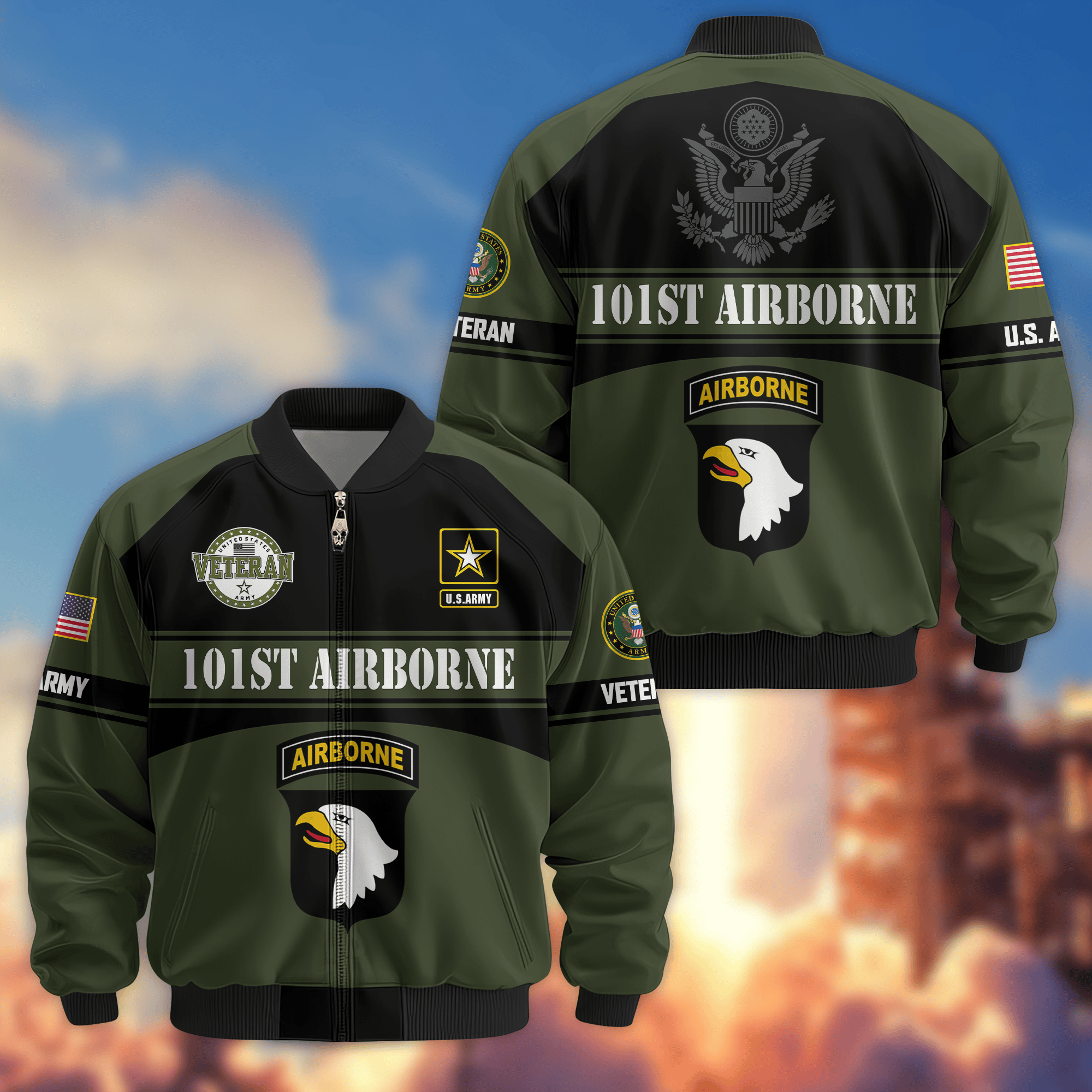 Premium 101st Airborne Bomber Jacket VPVC800185, Gifts For Army Veteran, Gifts For Father’s Day, Veterans Day