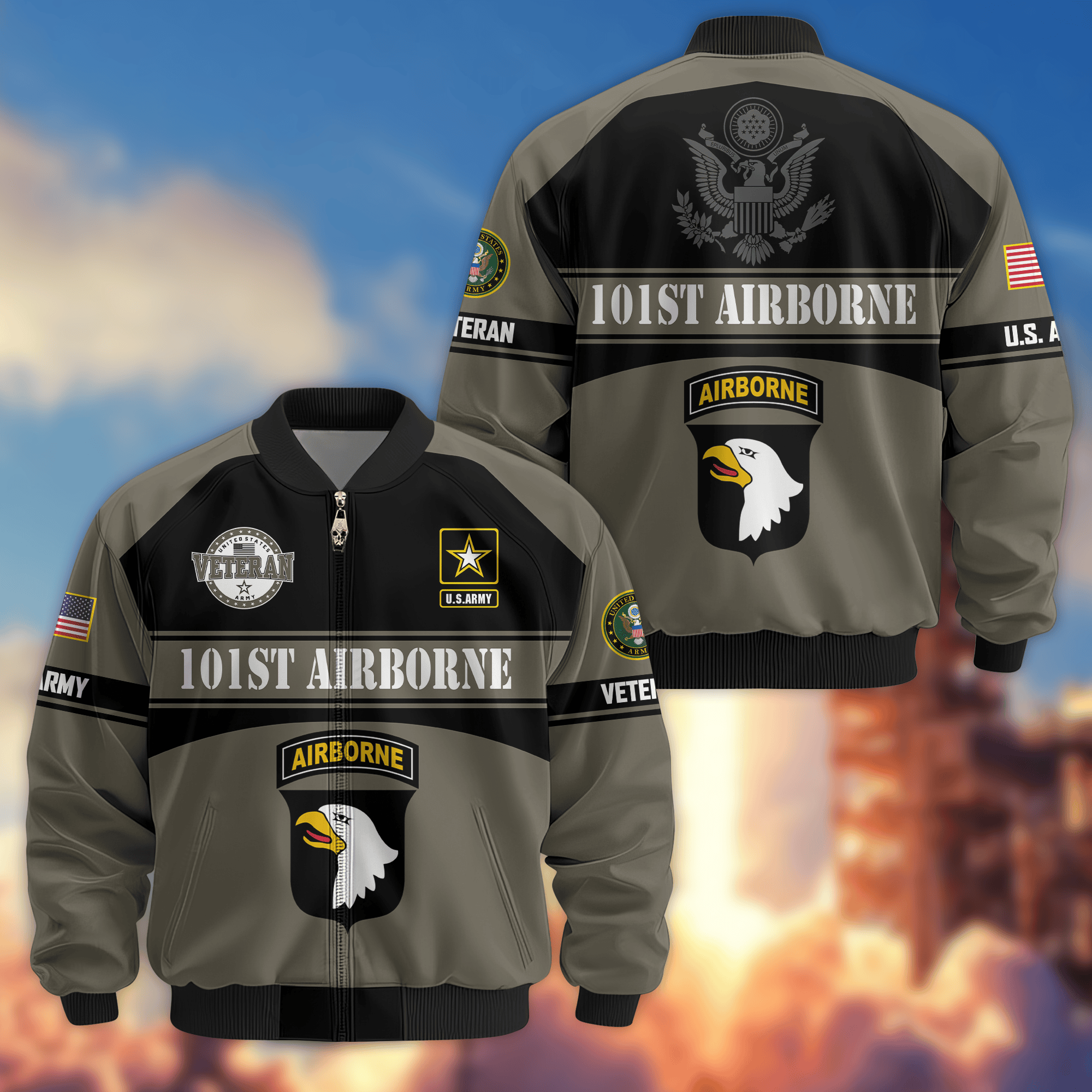 Premium 101st Airborne Division Bomber Jacket VPVC800186, Gifts For Army Veteran, Gifts For Father’s Day, Veterans Day