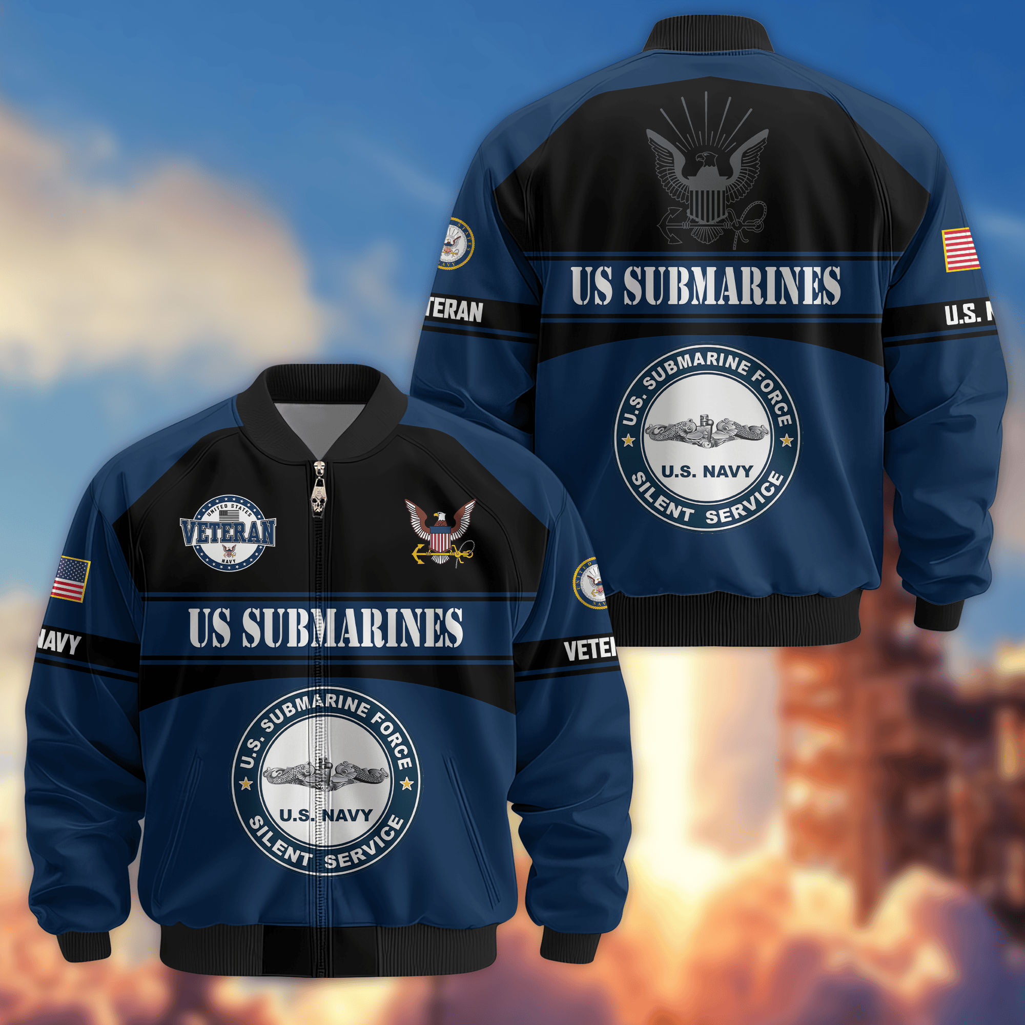 Premium US Submarine Bomber Jacket VPVC800187, Gifts For Army Veteran, Gifts For Father’s Day, Veterans Day