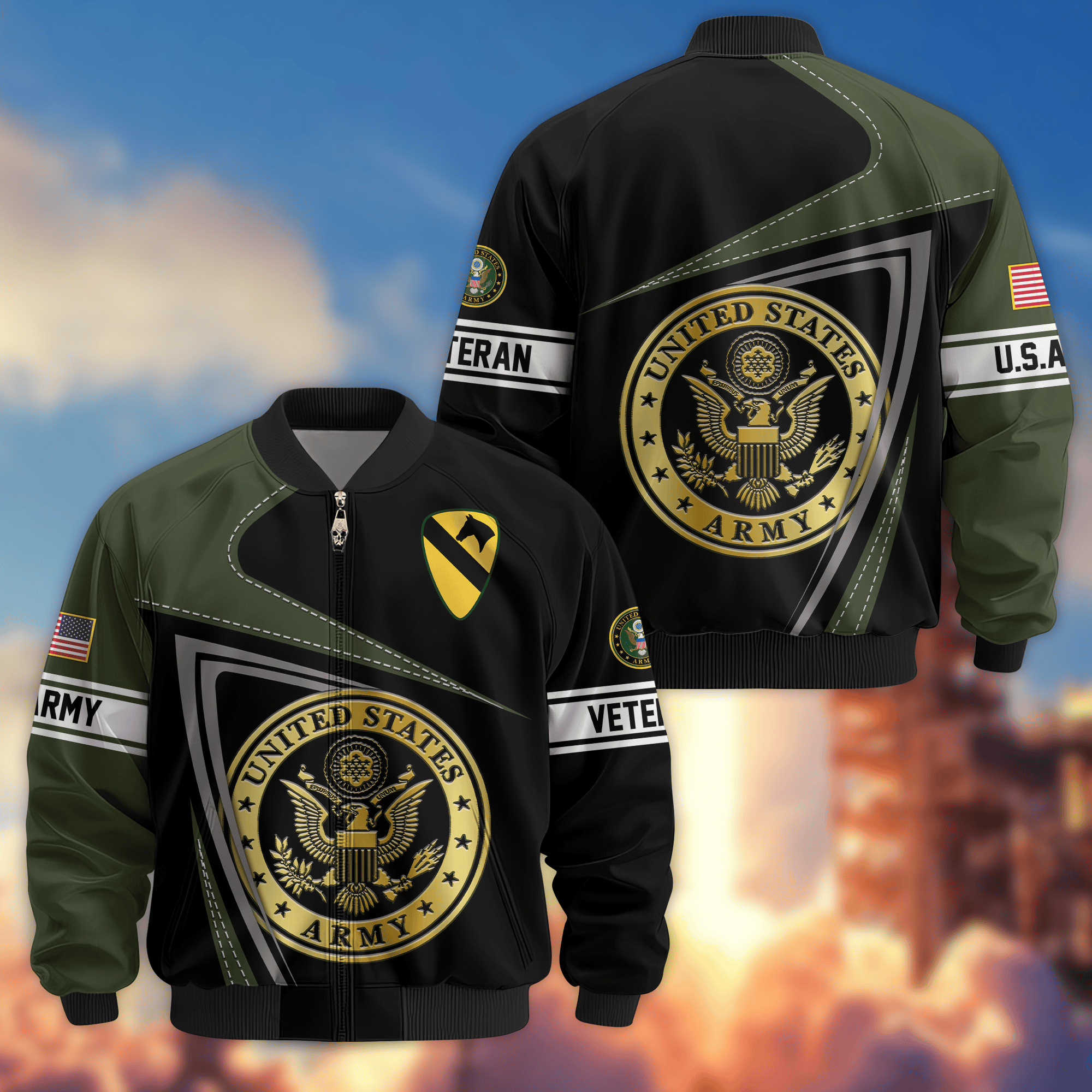 Premium 1st Cavalry Division Bomber Jacket VPVC800221, Gifts For Army Veteran, Gifts For Father’s Day, Veterans Day