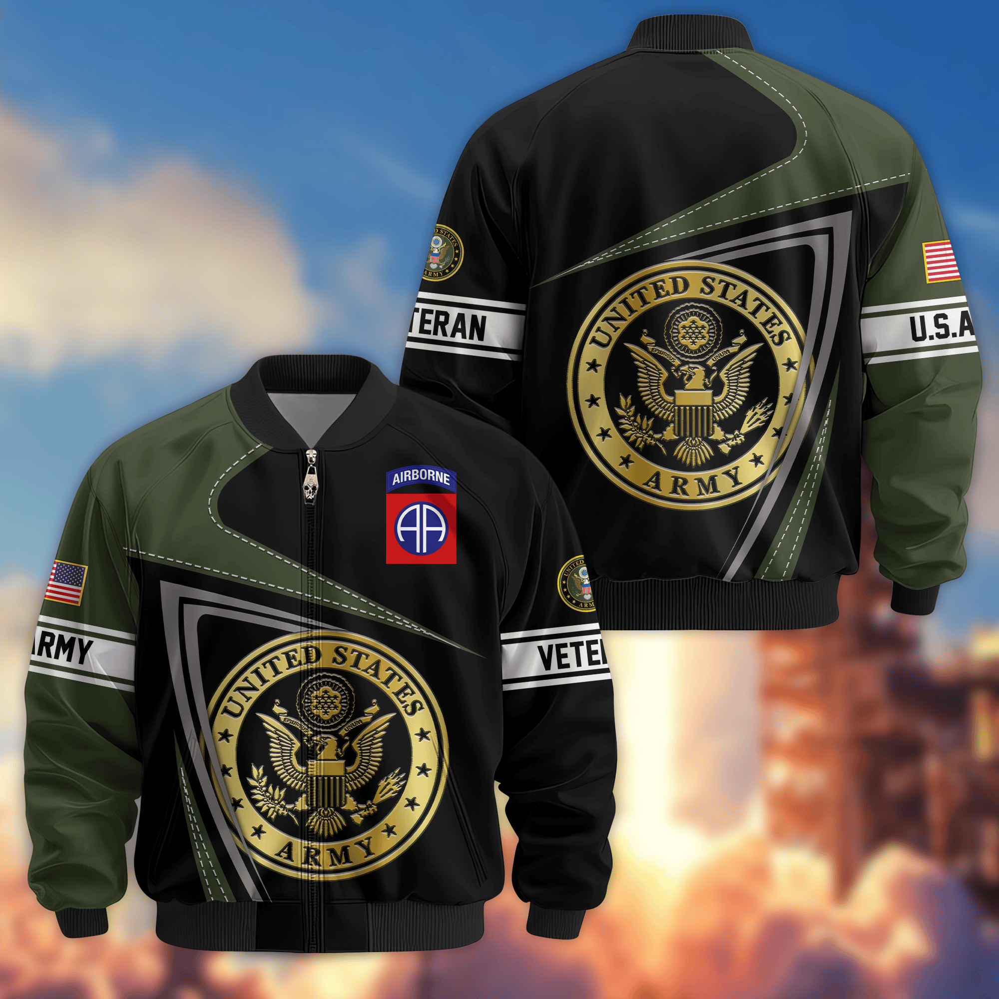 Premium 82nd Airborne Bomber Jacket VPVC800223, Gifts For Army Veteran, Gifts For Father’s Day, Veterans Day