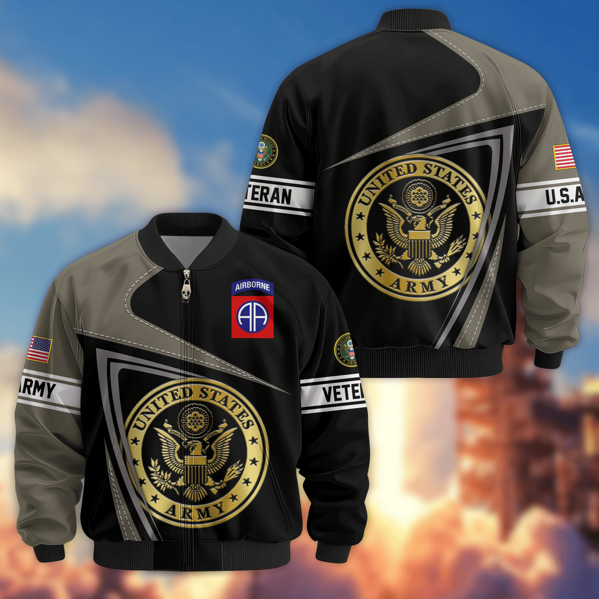 Premium 82nd Airborne Bomber Jacket VPVC800224, Gifts For Army Veteran, Gifts For Father’s Day, Veterans Day