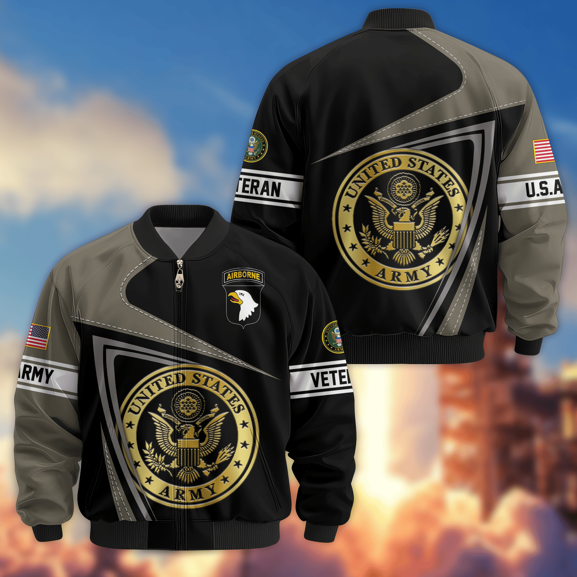 Premium 101st Airborne Division Bomber Jacket VPVC800226, Gifts For Army Veteran, Gifts For Father’s Day, Veterans Day