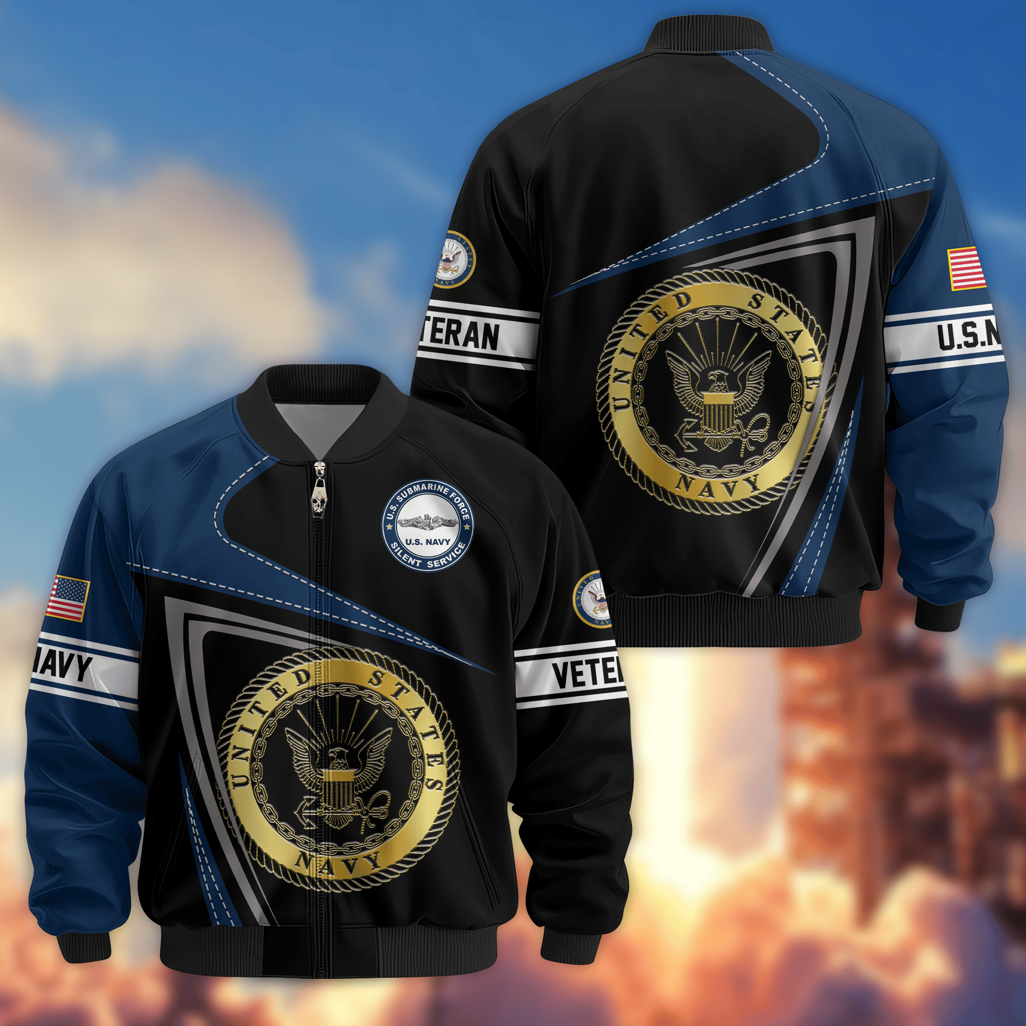 Premium US Submarine Bomber Jacket VPVC800227, Gifts For Army Veteran, Gifts For Father’s Day, Veterans Day