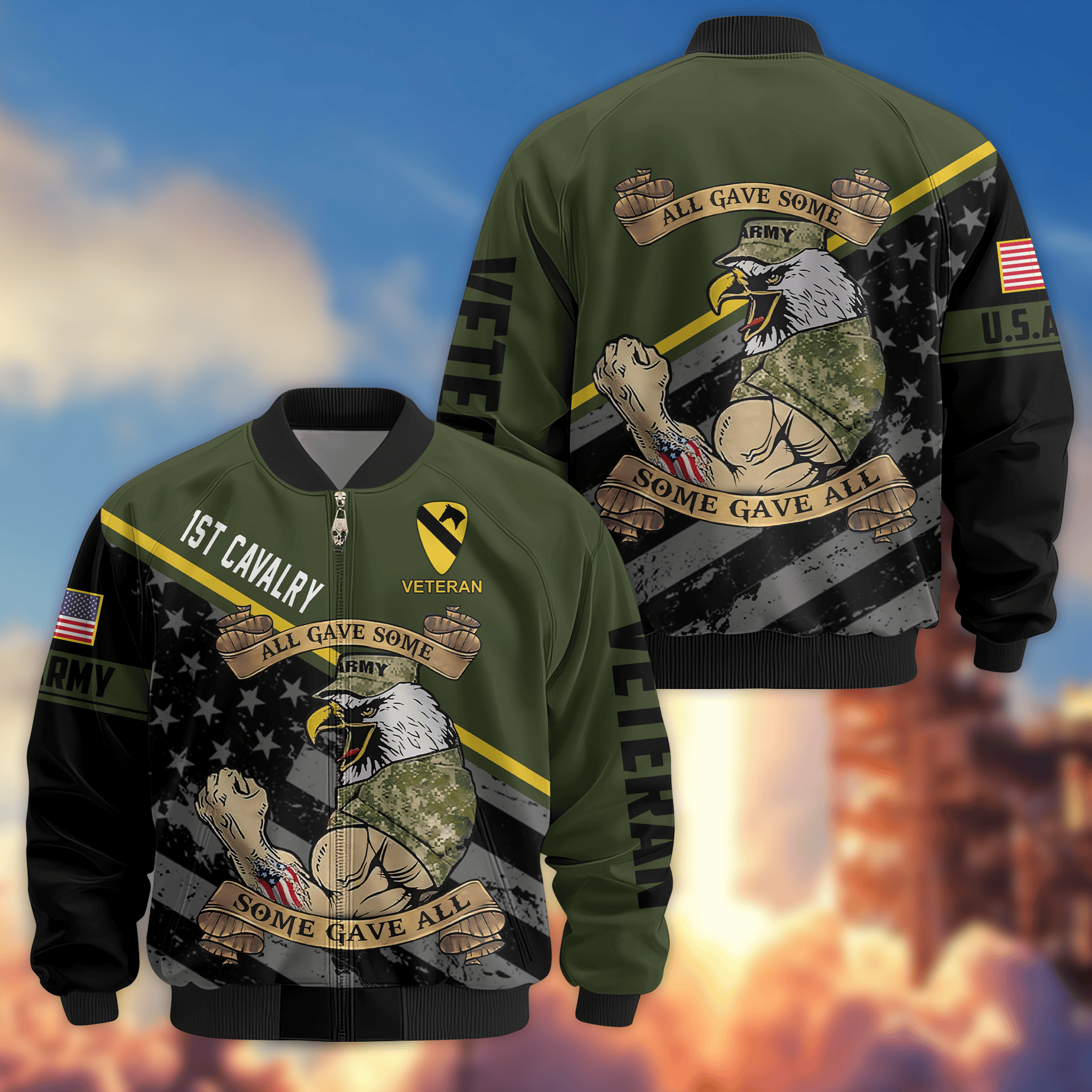 Premium 1st Cavalry Division Bomber Jacket VPVC800231, Gifts For Army Veteran, Gifts For Father’s Day, Veterans Day