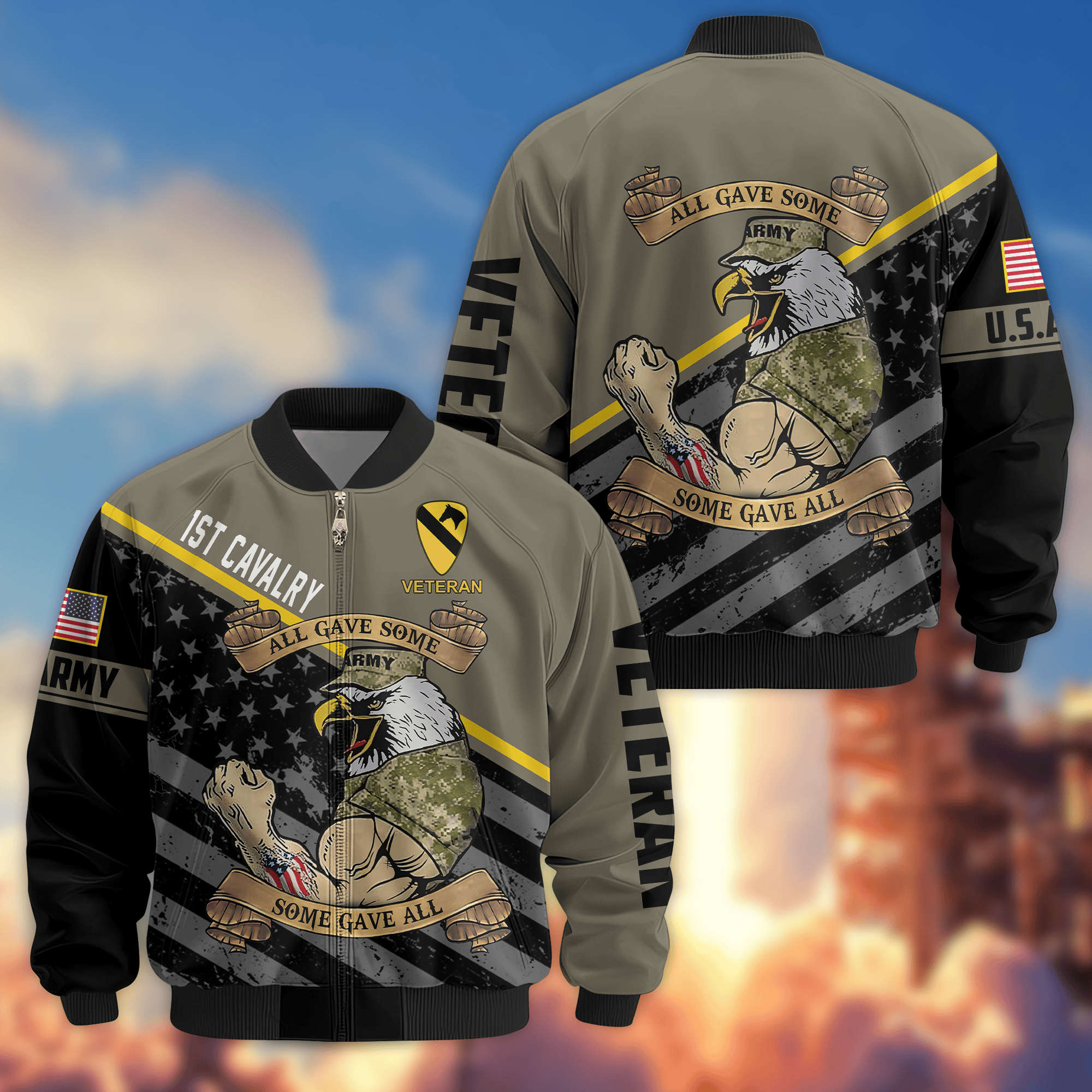 Premium 1st Cavalry Division Bomber Jacket VPVC800232, Gifts For Army Veteran, Gifts For Father’s Day, Veterans Day