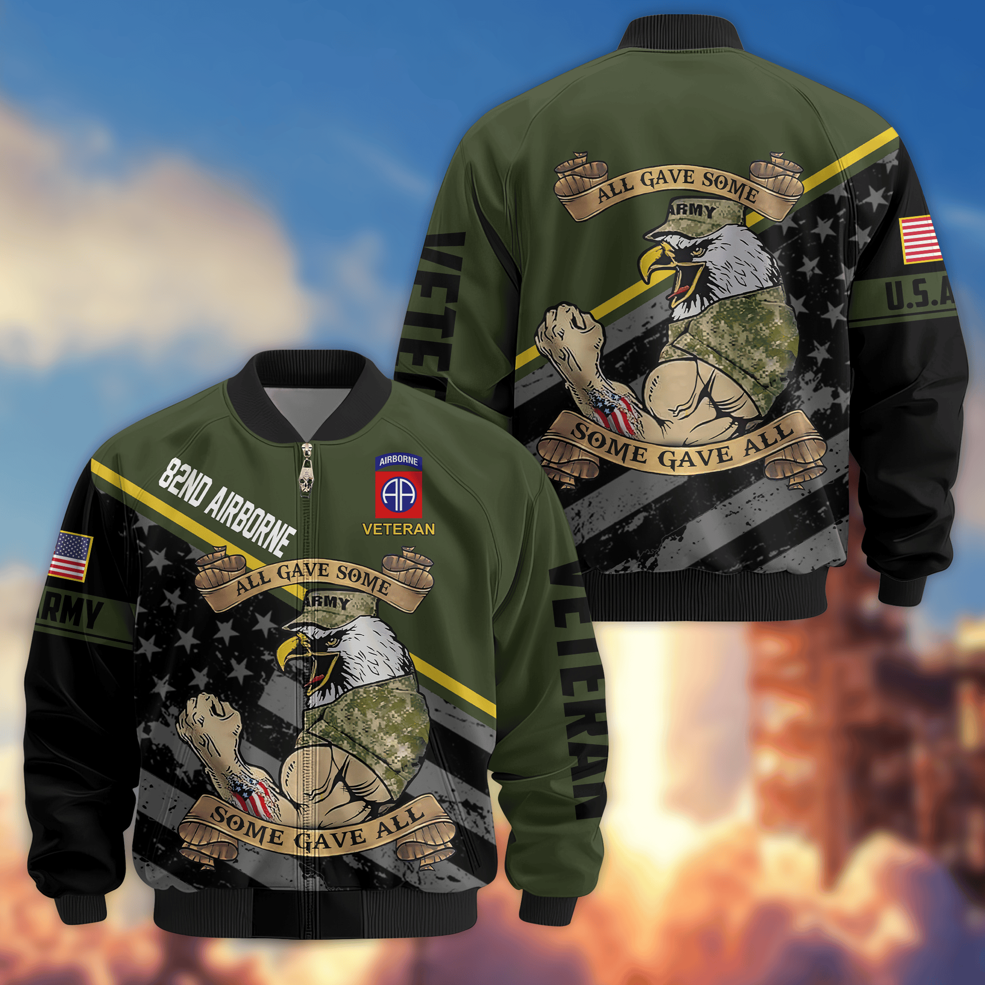 Premium 82nd Airborne Bomber Jacket VPVC800233, Gifts For Army Veteran, Gifts For Father’s Day, Veterans Day