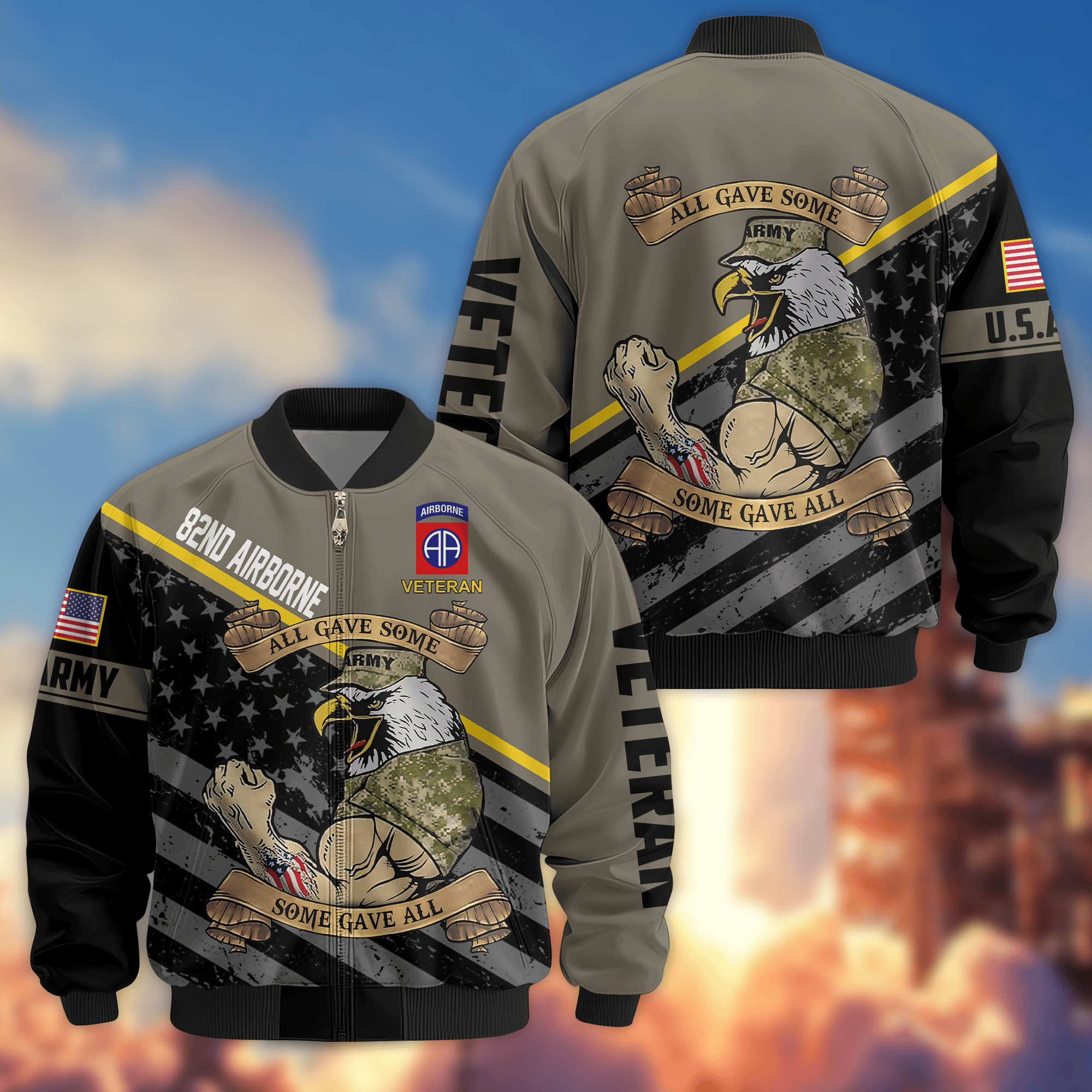 Premium 82nd Airborne Bomber Jacket VPVC800234, Gifts For Army Veteran, Gifts For Father’s Day, Veterans Day