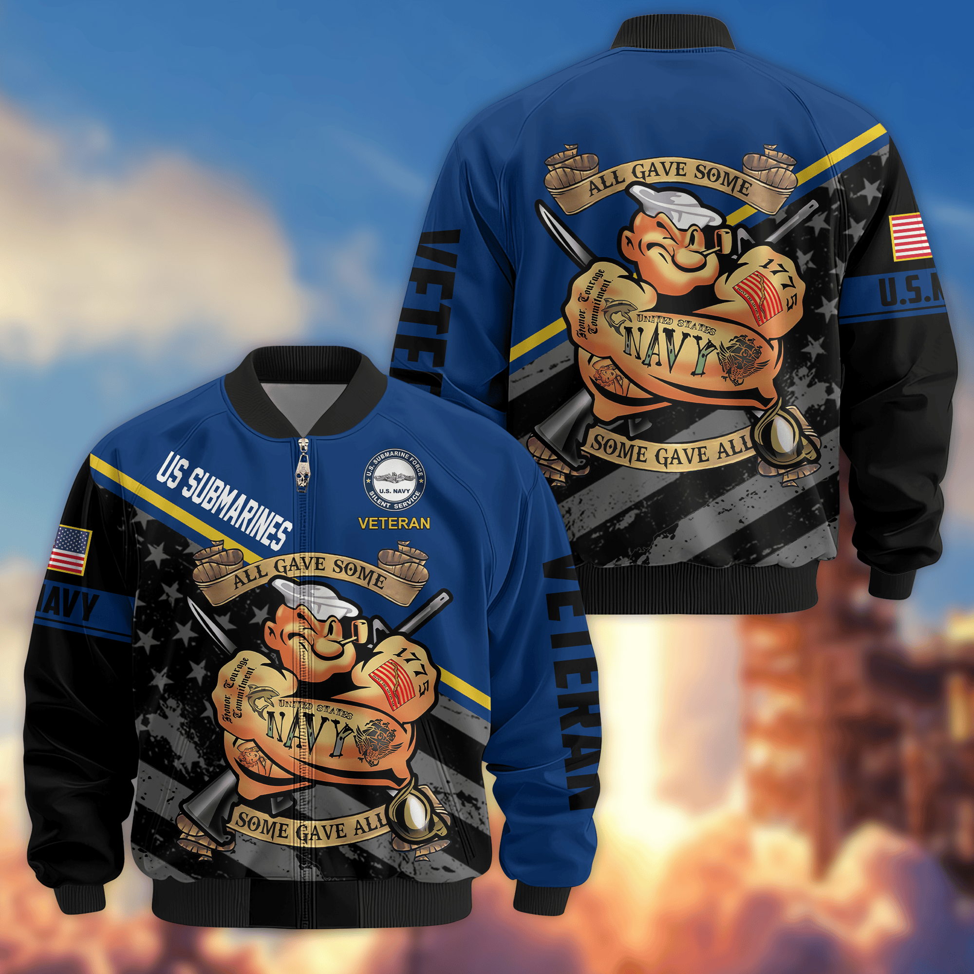 Premium US Submarine Bomber Jacket VPVC800237, Gifts For Army Veteran, Gifts For Father’s Day, Veterans Day