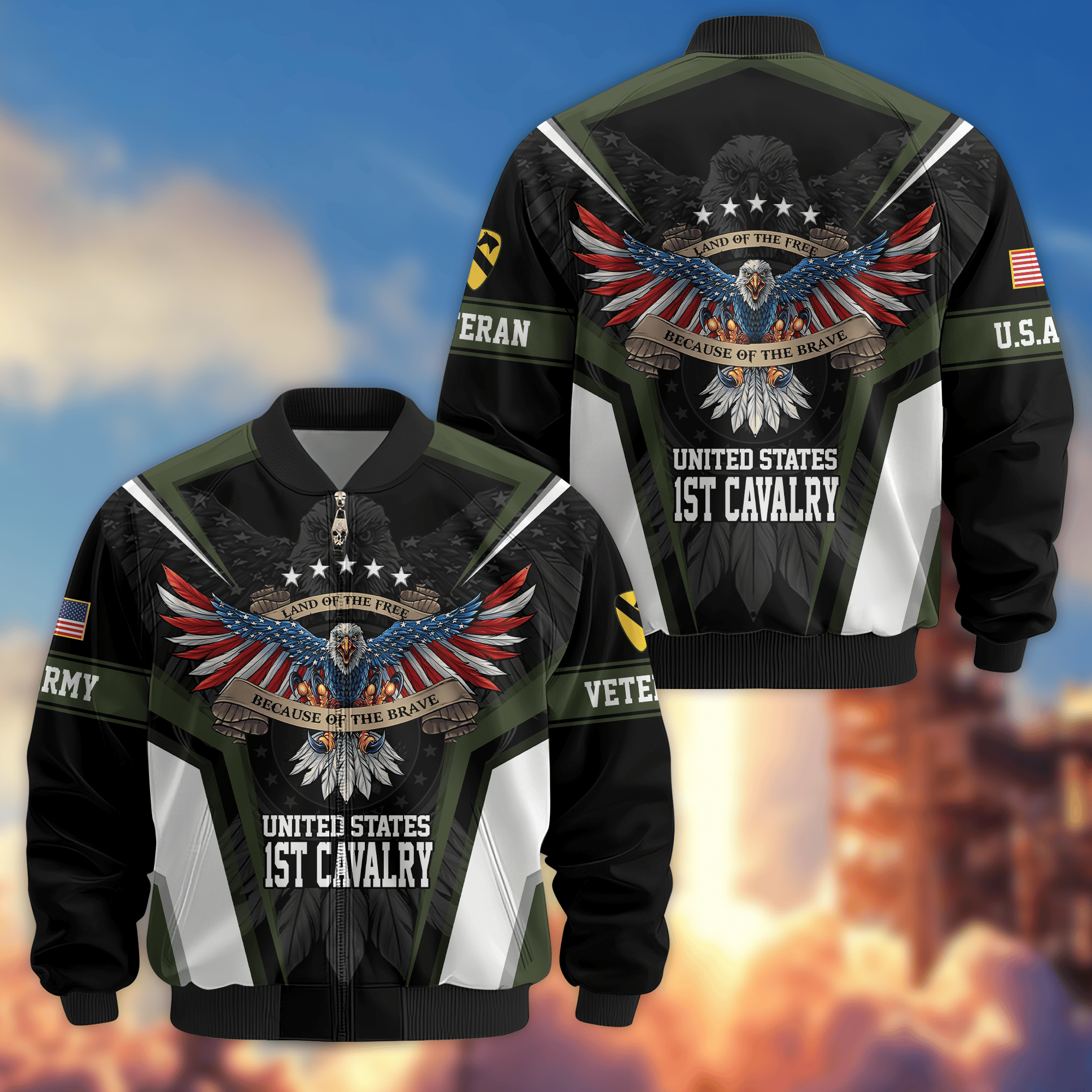 Premium 1st Cavalry Division Bomber Jacket VPVC800241, Gifts For Army Veteran, Gifts For Father’s Day, Veterans Day
