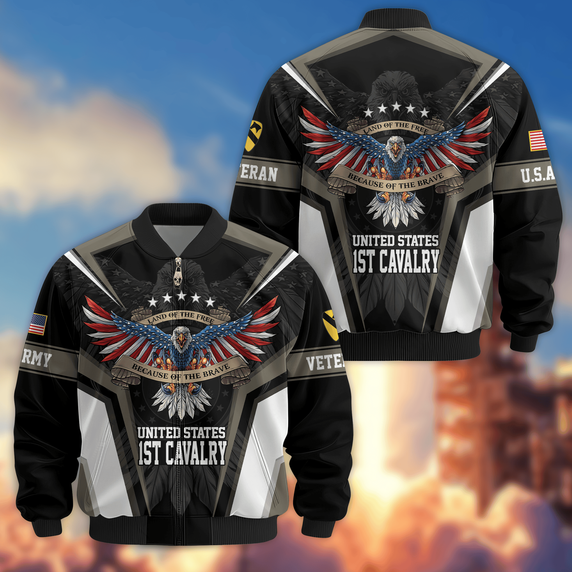 Premium 1st Cavalry Division Bomber Jacket VPVC800242, Gifts For Army Veteran, Gifts For Father’s Day, Veterans Day