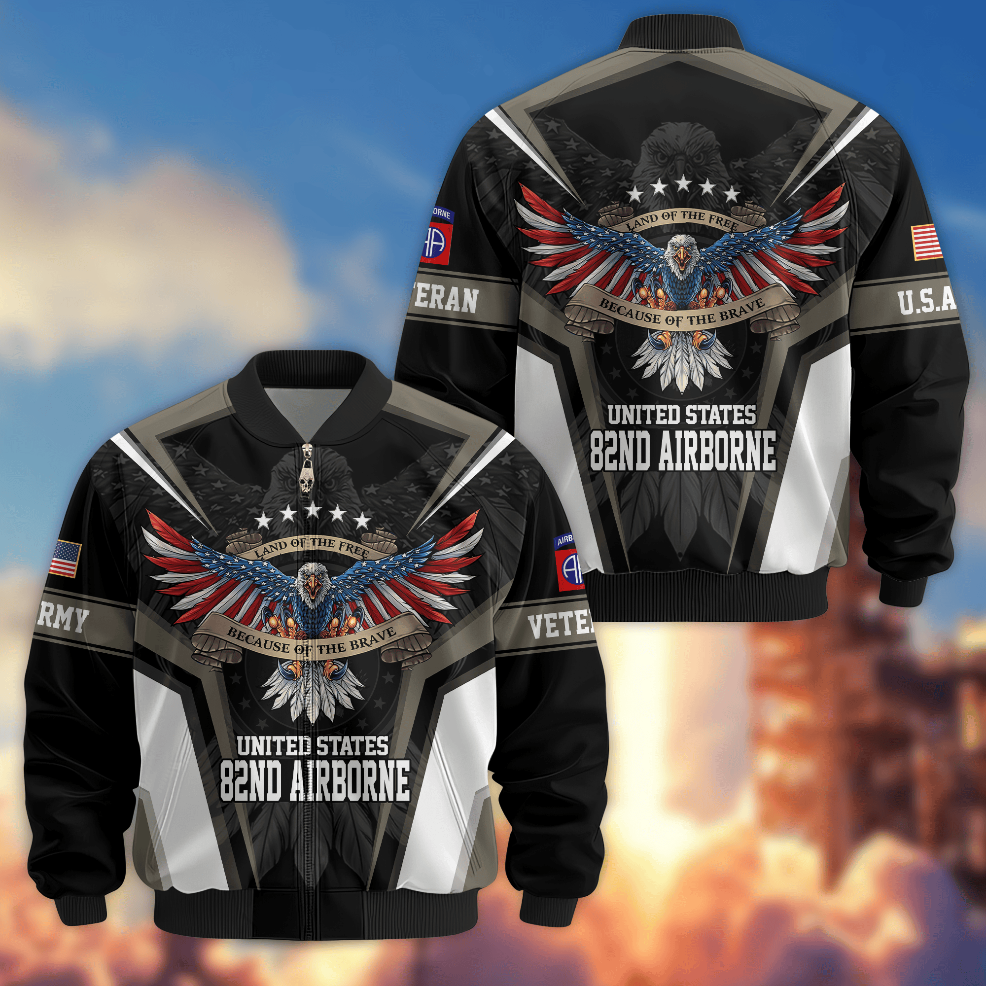 Premium 82nd Airborne Bomber Jacket VPVC800244, Gifts For Army Veteran, Gifts For Father’s Day, Veterans Day