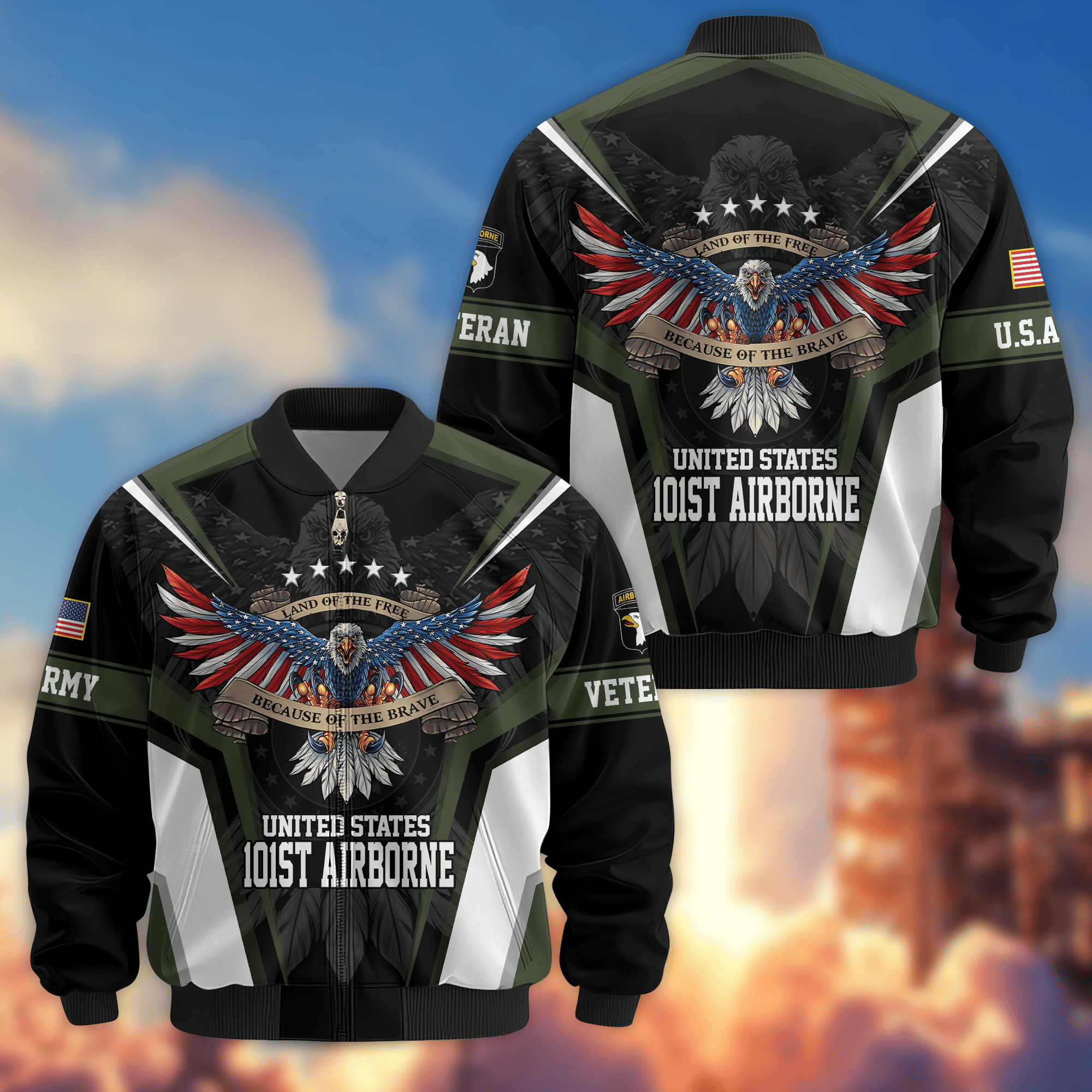 Premium 101st Airborne Bomber Jacket VPVC800245, Gifts For Army Veteran, Gifts For Father’s Day, Veterans Day