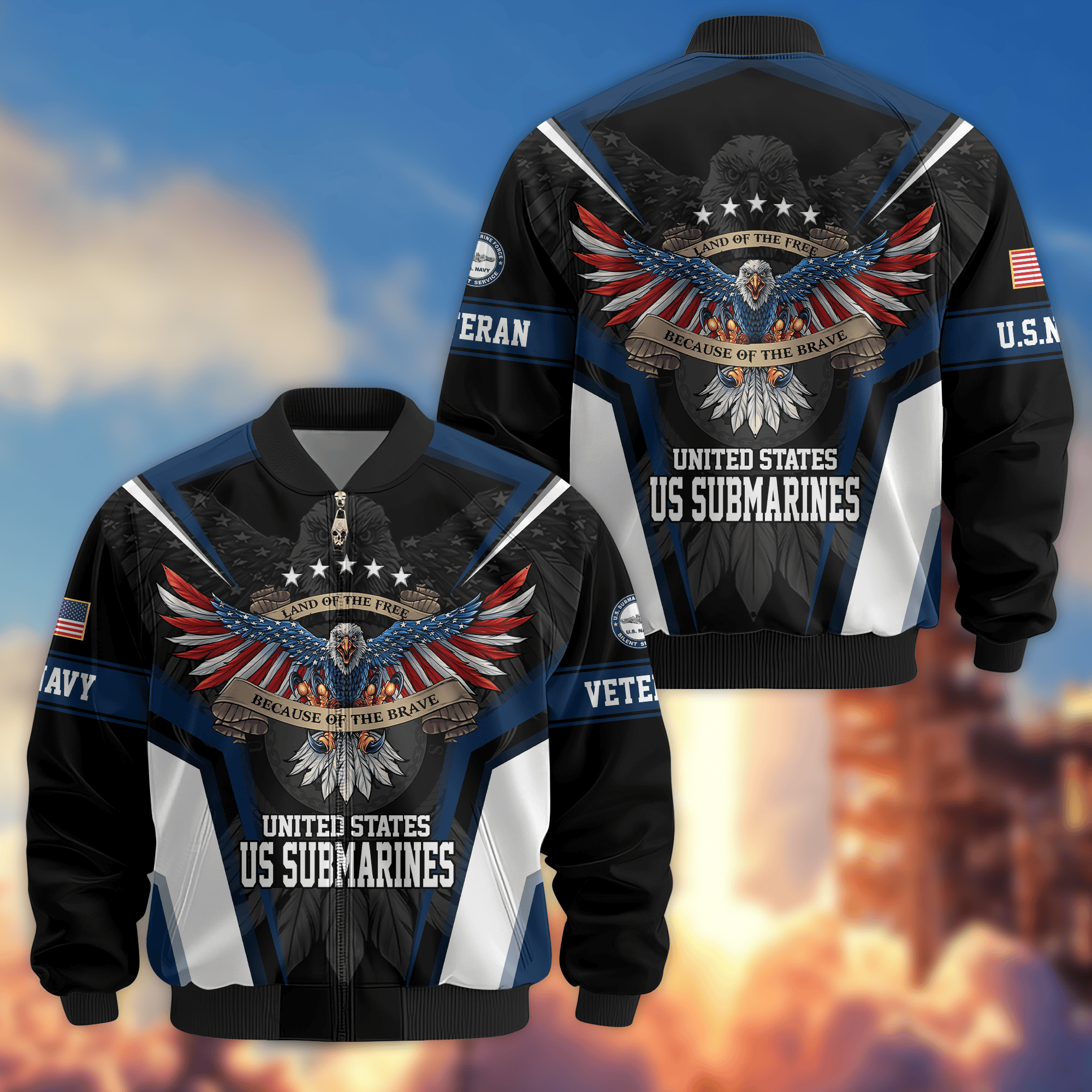 Premium US Submarine Bomber Jacket VPVC800247, Gifts For Army Veteran, Gifts For Father’s Day, Veterans Day