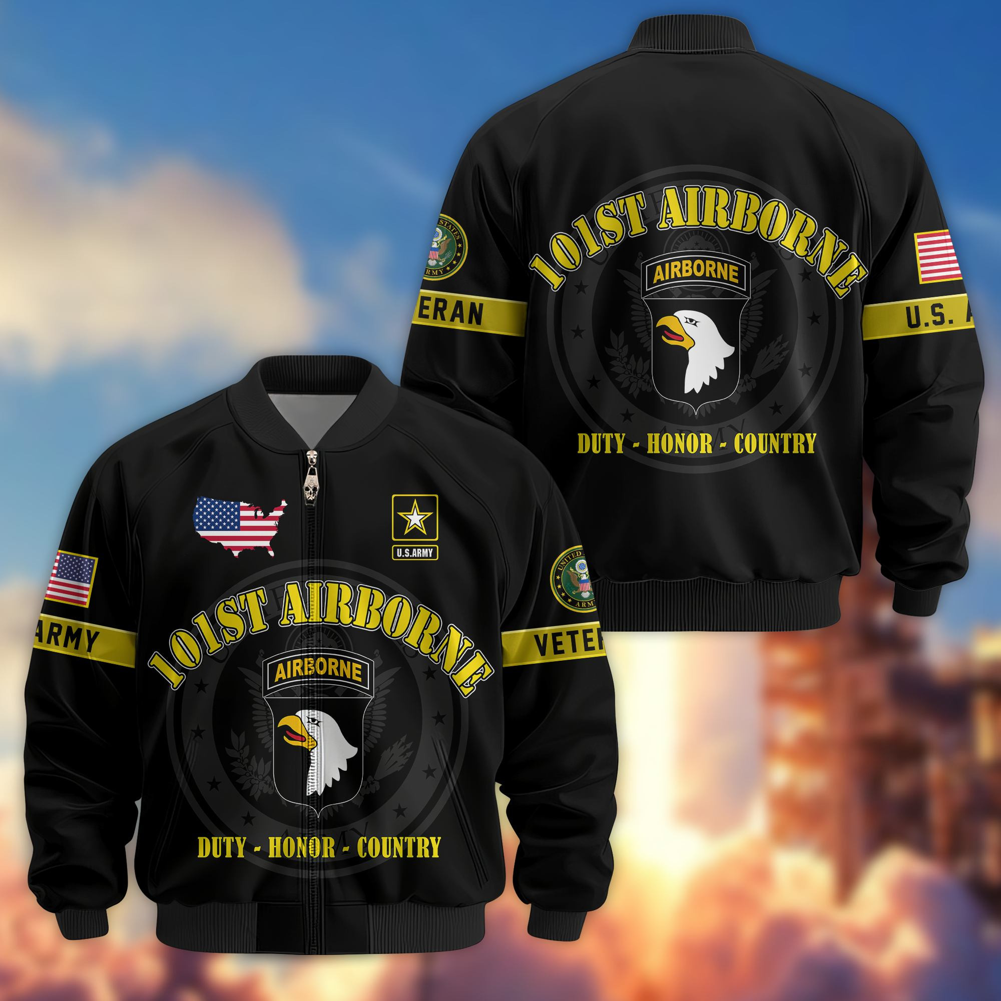 Premium 101st Airborne Division Bomber Jacket VPVC800122, Gifts For Army Veteran, Gifts For Father’s Day, Veterans Day