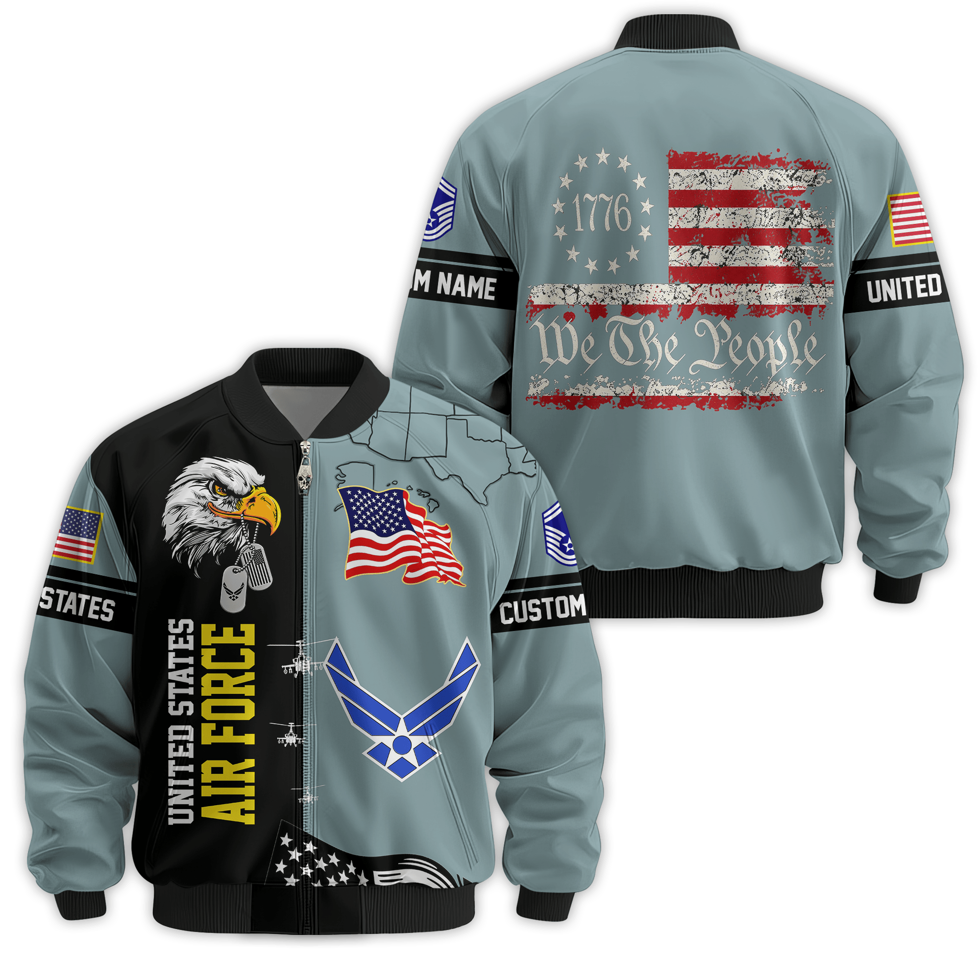 Premium Custom USAF Veteran Bomber Jacket VPVC811074, Waterproof Windbreaker Coat, Air Force Veteran Gift, Veterans Day Gift