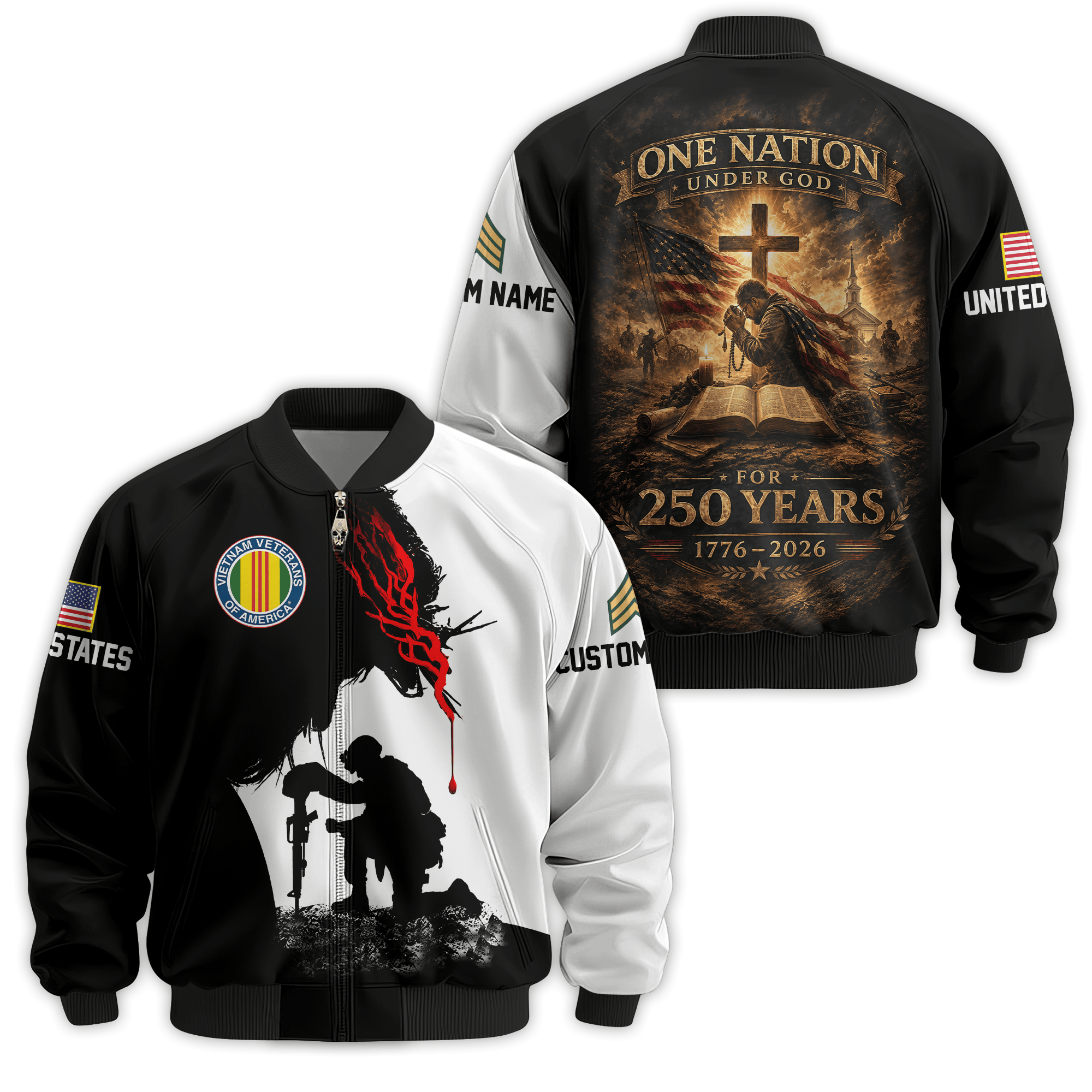 Premium Custom Vietnam Veteran Bomber Jacket VPVC811086, Waterproof Windbreaker Coat, Vietnam Veteran Gift, Veterans Day Gift