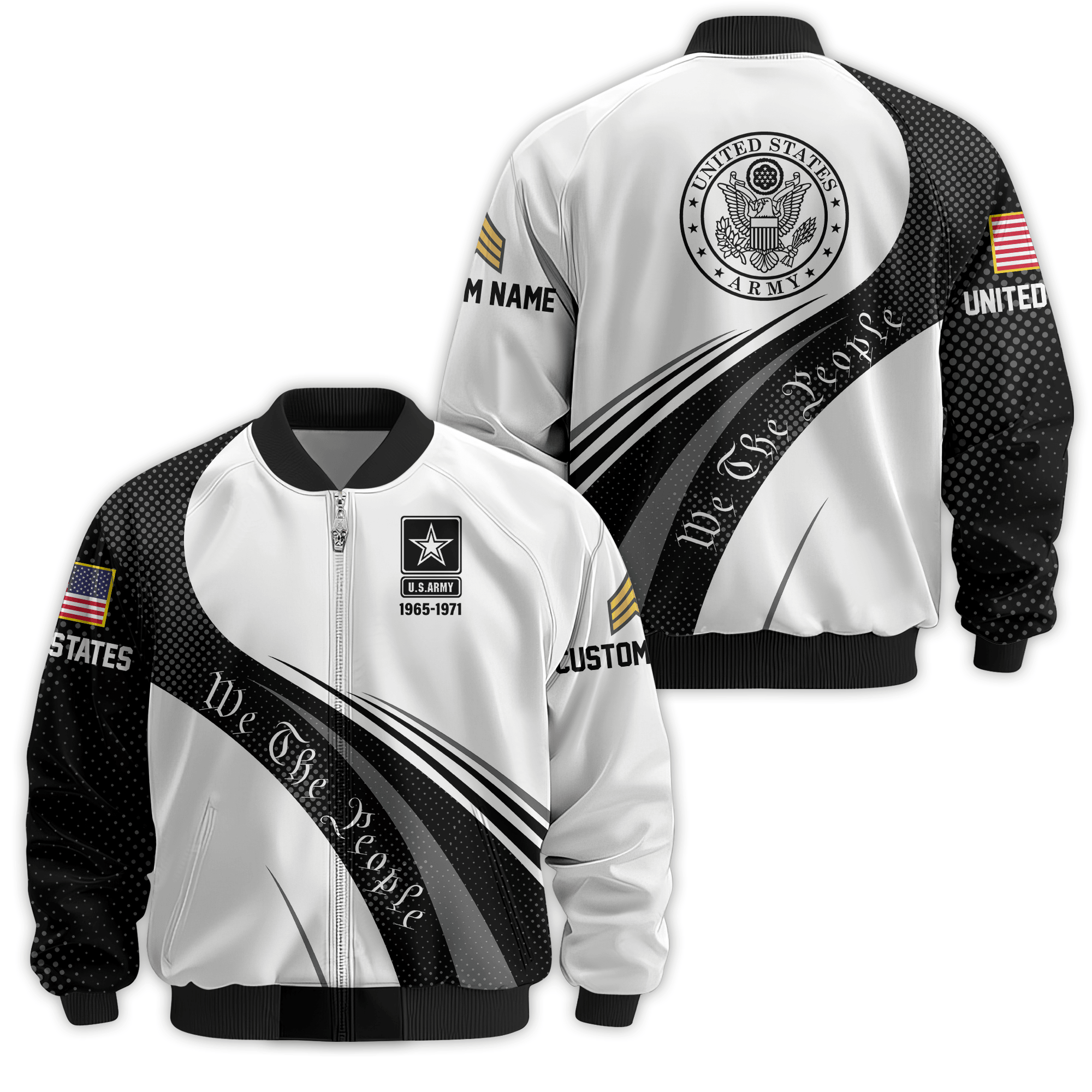 Premium Custom US Army Veteran Bomber Jacket VPVC811091, Waterproof Windbreaker Coat, Army Veteran Gift, Veterans Day Gift