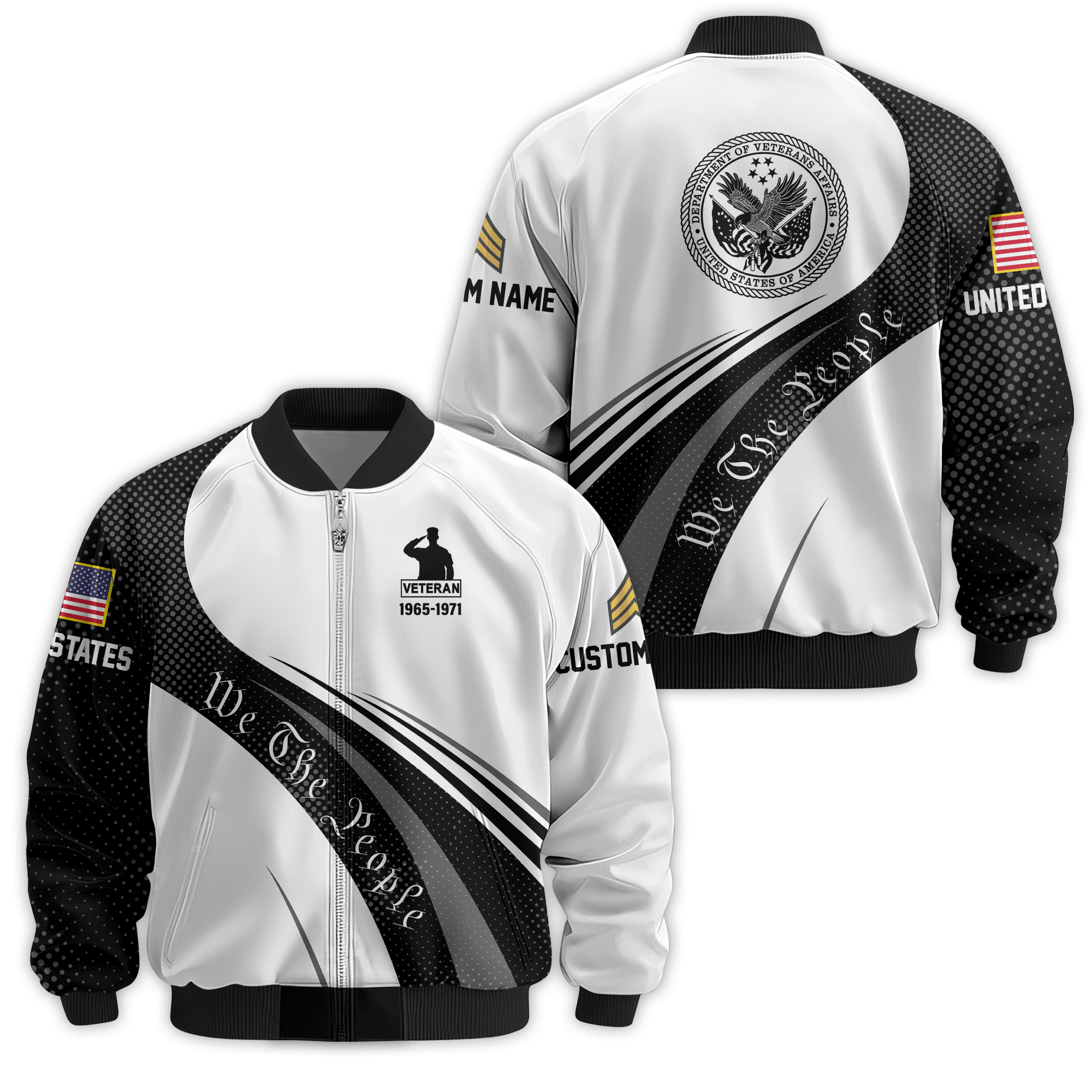 Premium Custom US Veteran Bomber Jacket VPVC811097, Waterproof Windbreaker Coat, US Veteran Gift, Veterans Day Gift