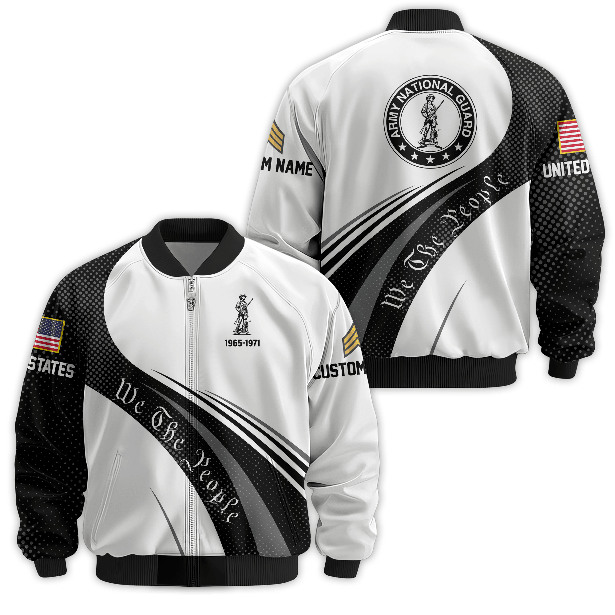 Premium Custom Army National Guard Veteran Bomber Jacket VPVC811098, Waterproof Windbreaker Coat, Army National Guard Veteran Gift, Veterans Day Gift