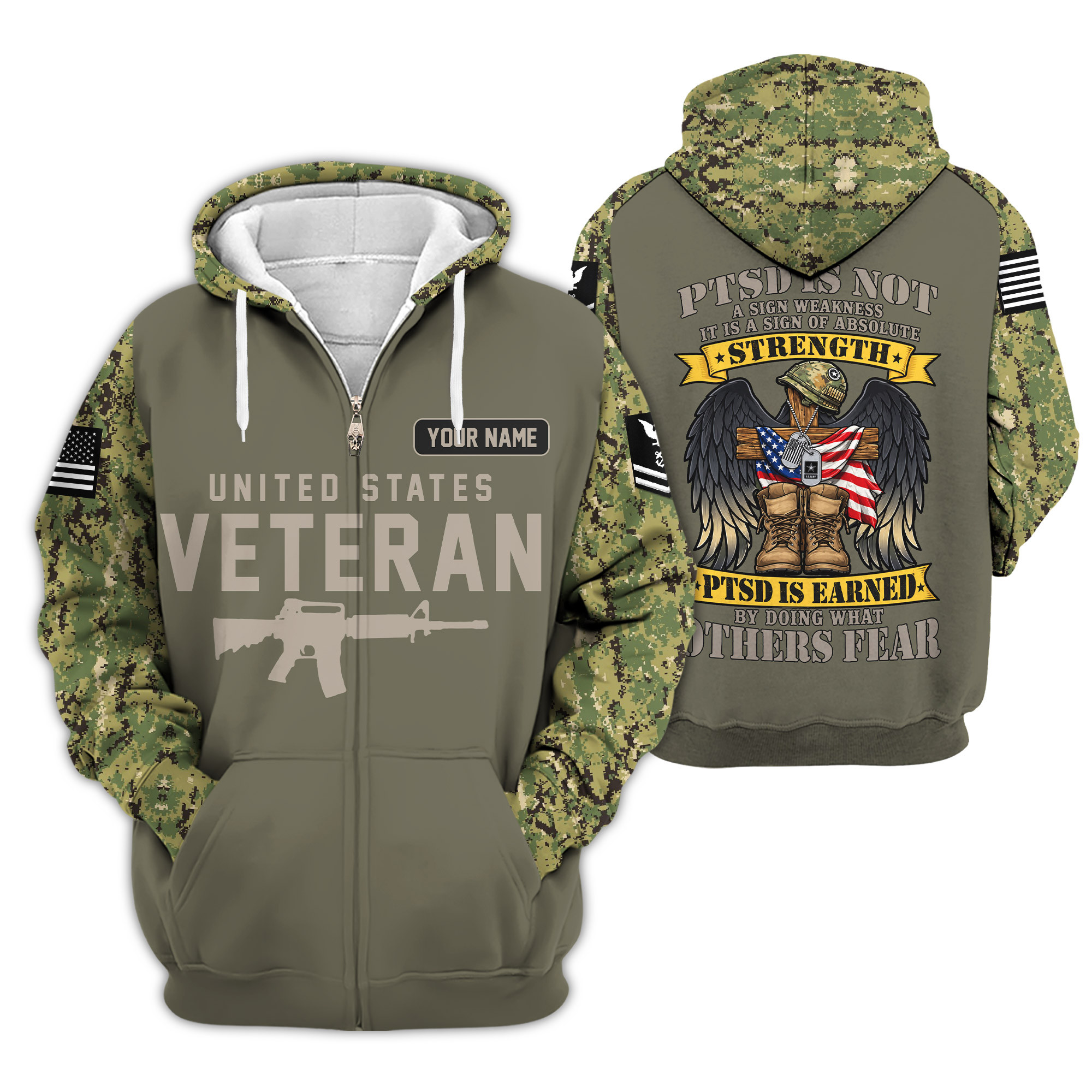 Premium Custom USCG Zip Up Hoodie VPVC609315, Gifts For Coast Guard Veteran, Gifts For Veterans Day