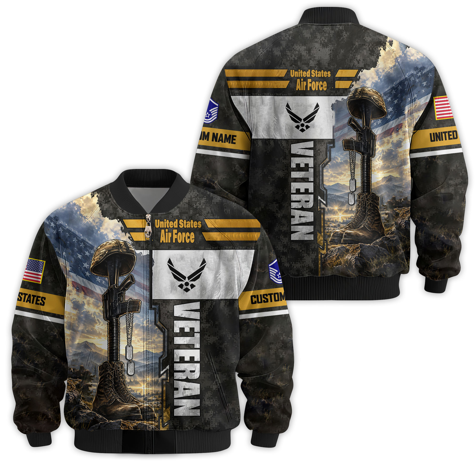 Premium Custom USAF Veteran Bomber Jacket VPVC811384, Waterproof Windbreaker Coat, Air Force Veteran Gift, Veterans Day Gift